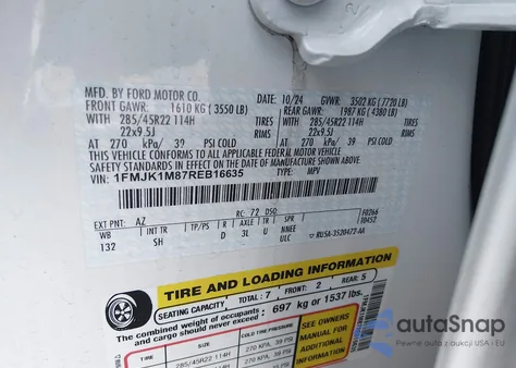 2024 Ford Expedition Platinum Max from USA, damaged, VIN 1FMJK1M87REB16635